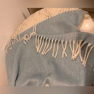 UpWest Soft Blue and Cream throw blanket